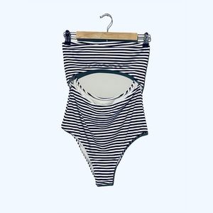 Cupshe Cutout Striped One Piece Swimsuit
